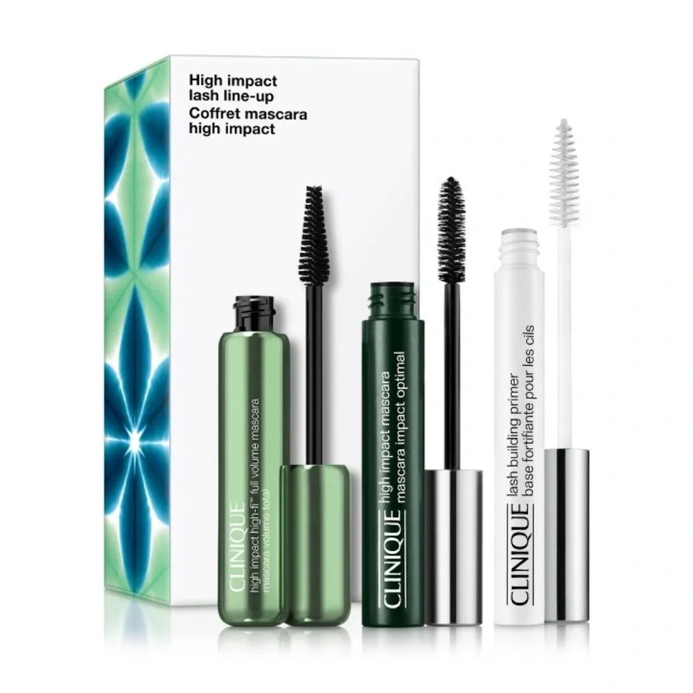 CLINIQUE NWT 3pc high impact lash line-cosmetic set -black